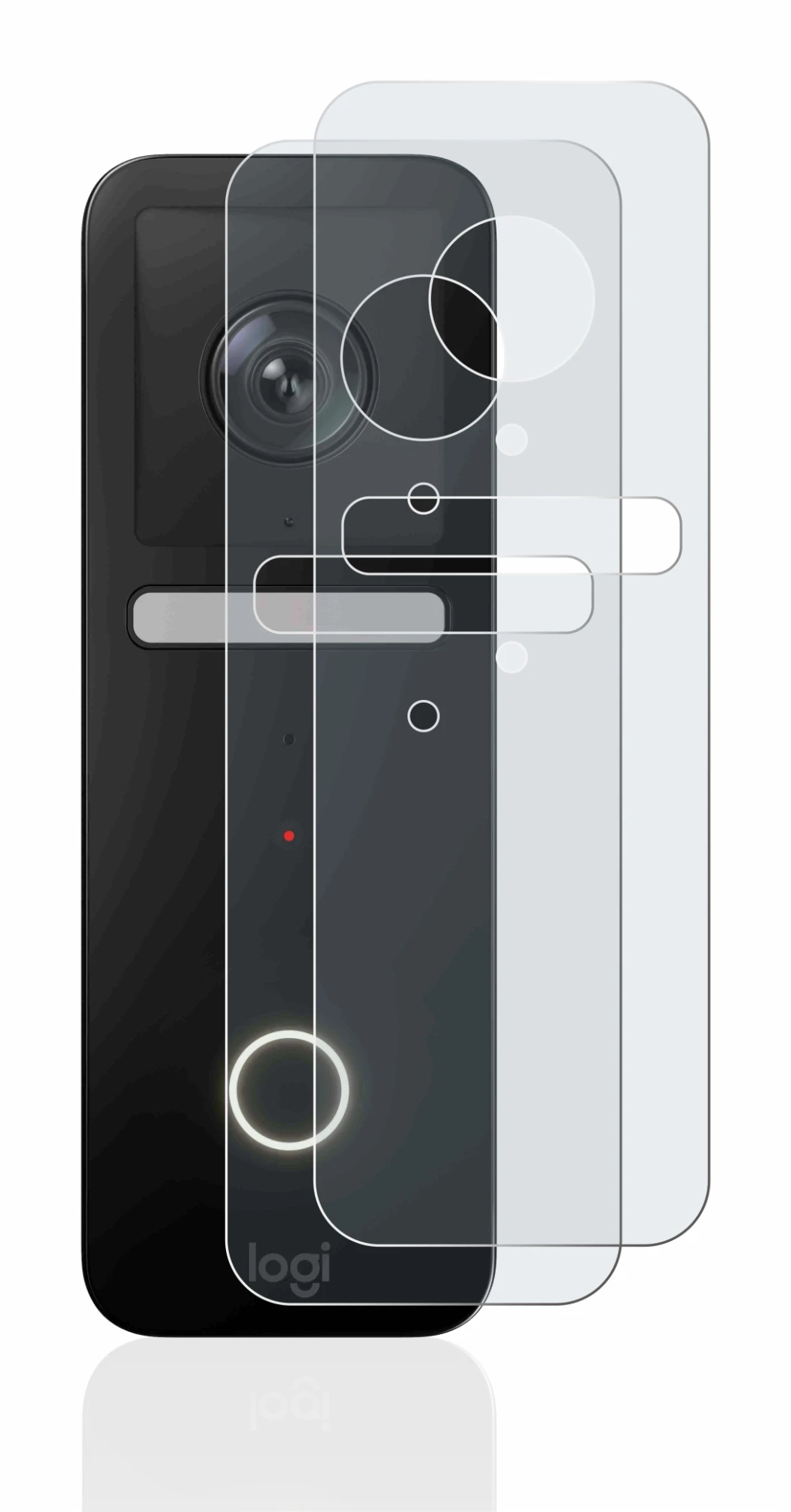 Image de l'appareil Logitech Circle View Doorbell avec une grande variété de protections d'écran.
