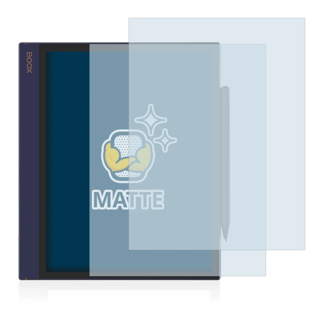 Image de l'appareil Boox Note Air avec une grande variété de protections d'écran.
