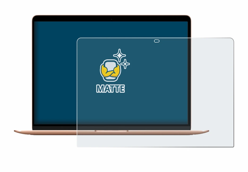 Image de l'appareil Apple MacBook Air M1 2020 avec une grande variété de protections d'écran.