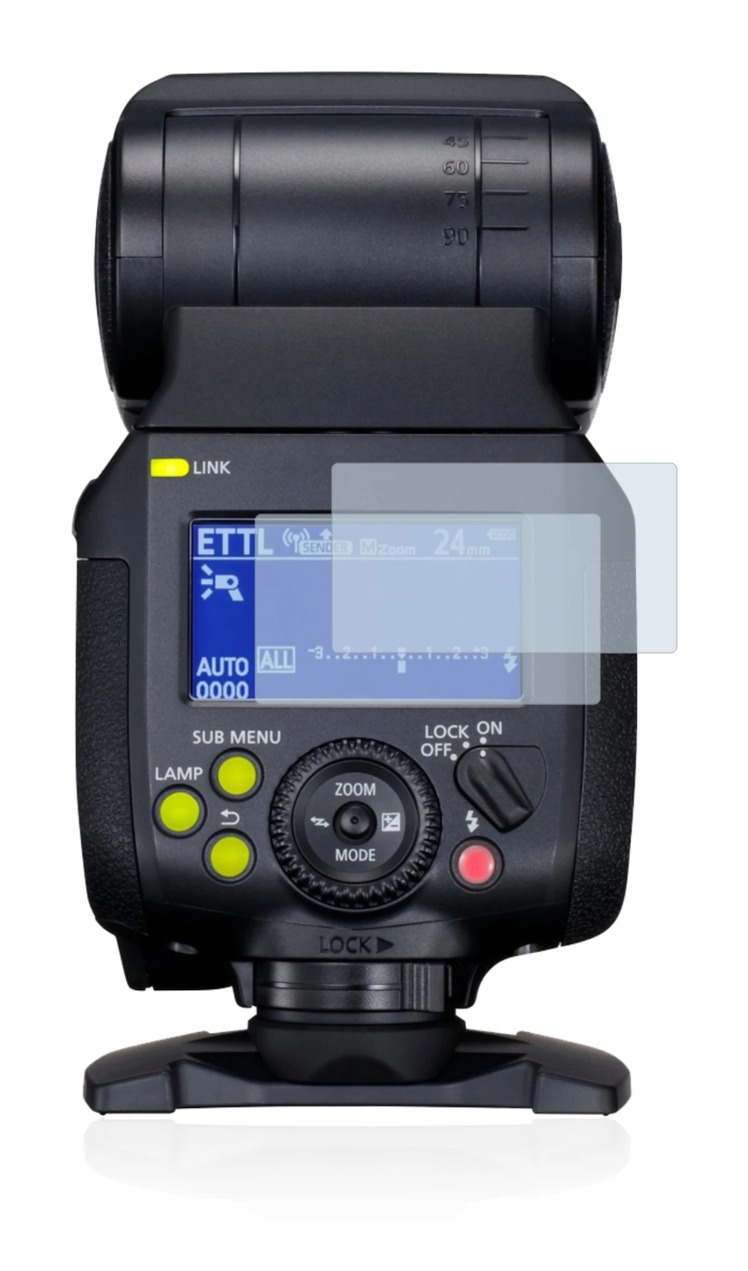 Image de l'appareil Canon Speedlite EL-1 avec une grande variété de protections d'écran.