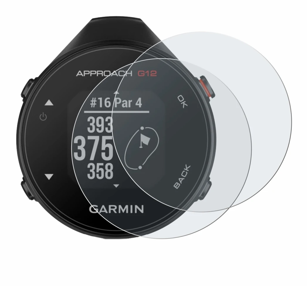 Image de l'appareil Garmin Approach G12 avec une grande variété de protections d'écran.
