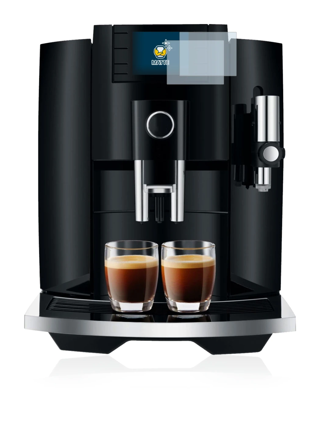 Image de l'appareil Jura E8 (EB) avec une grande variété de protections d'écran.