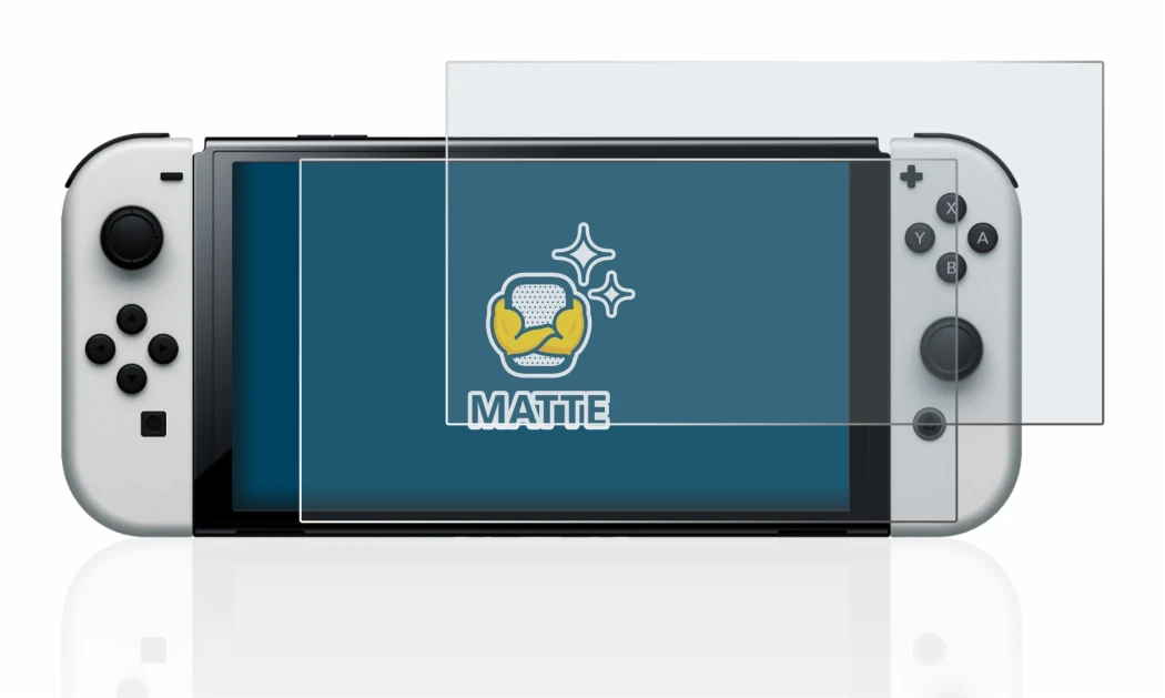 Image de l'appareil Nintendo Switch OLED-Modell avec une grande variété de protections d'écran.