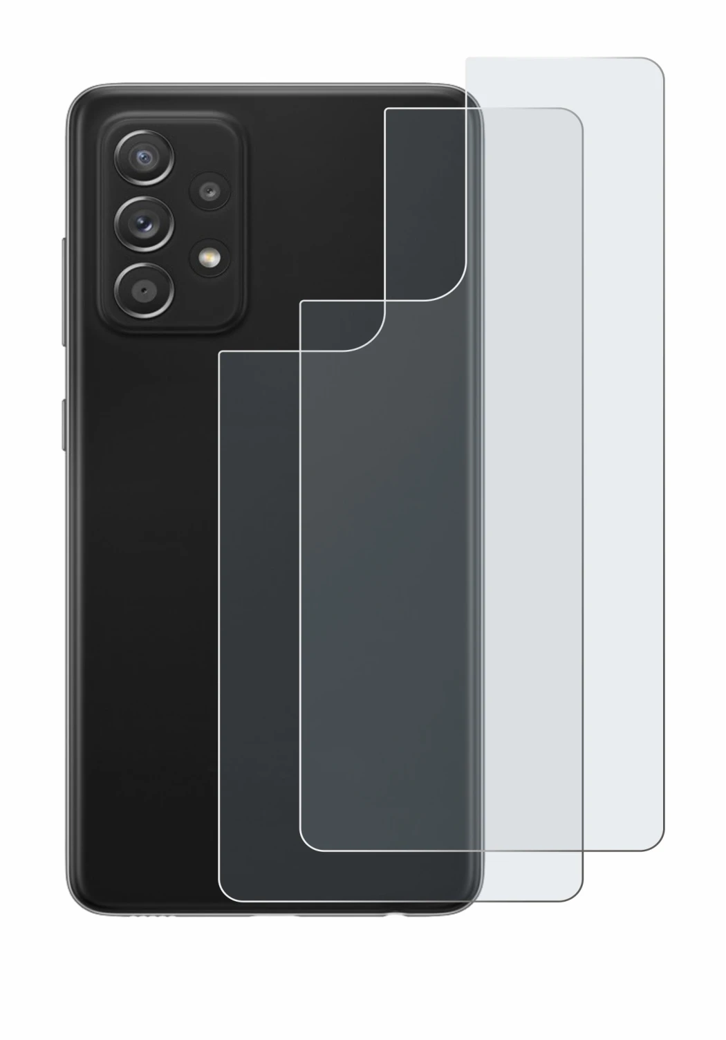 Image de l'appareil Samsung Galaxy A52s 5G (Arrière) avec une grande variété de protections d'écran.