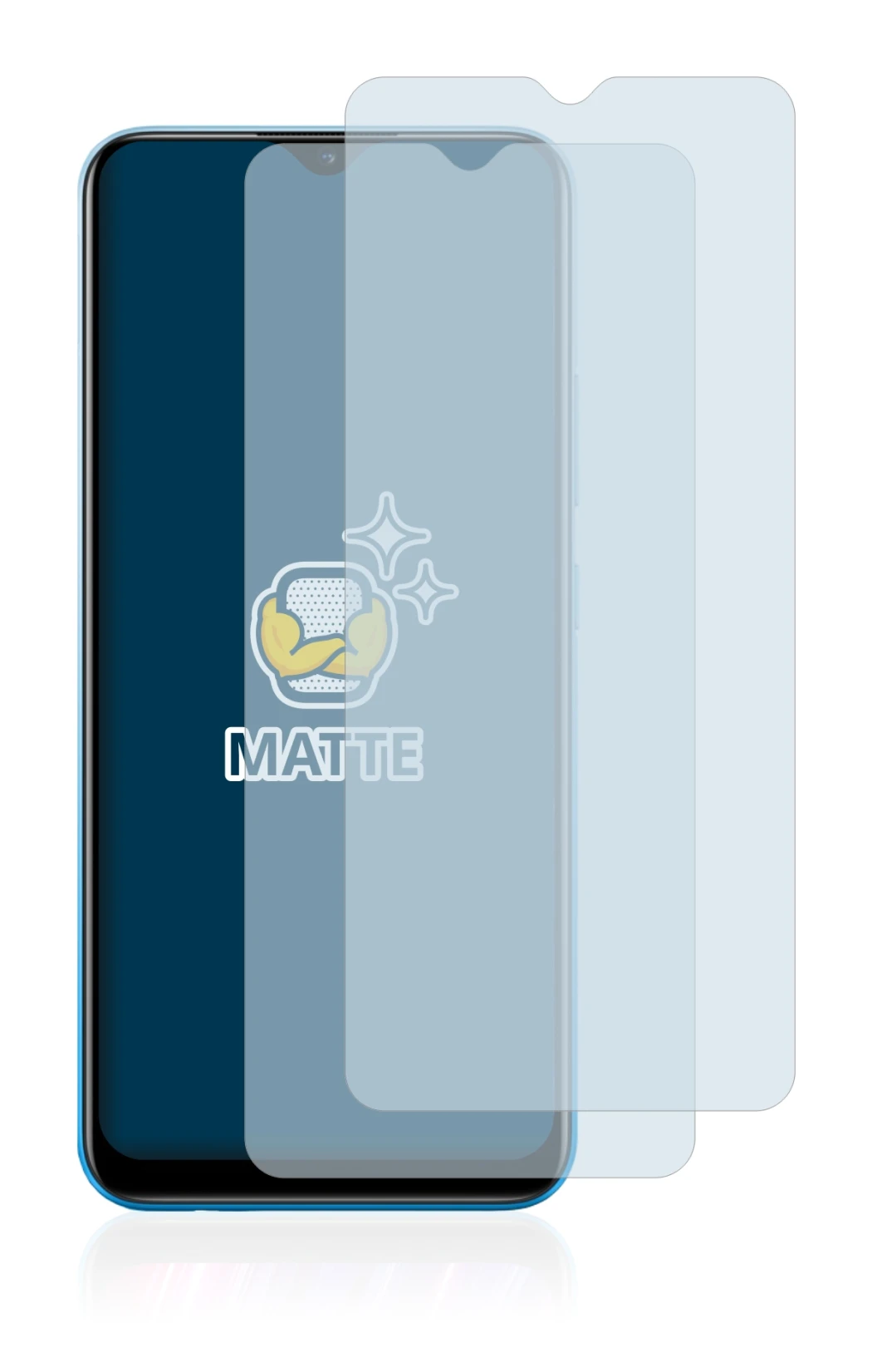 Image de l'appareil realme C25Y avec une grande variété de protections d'écran.