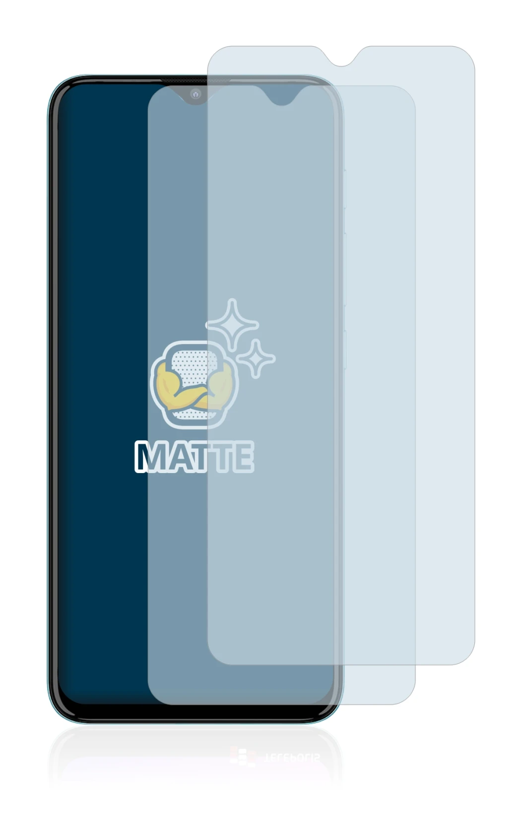 Image de l'appareil Motorola Moto E20 avec une grande variété de protections d'écran.