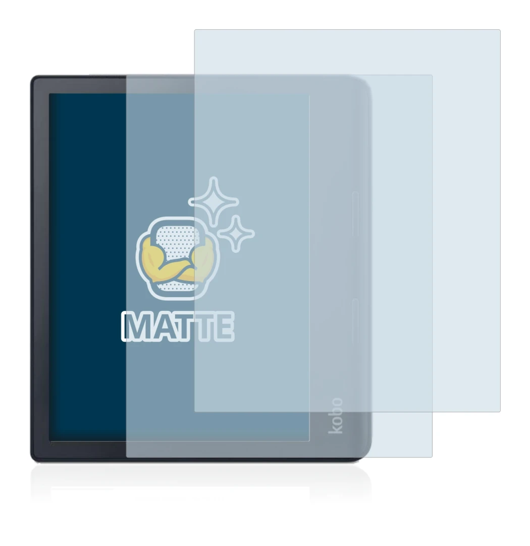 Image de l'appareil Kobo Sage avec une grande variété de protections d'écran.