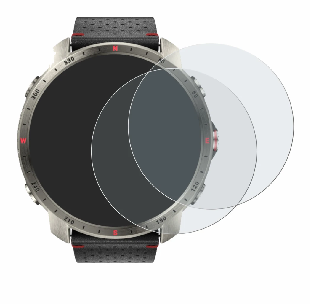 Image de l'appareil Polar Grit X Pro Titan avec une grande variété de protections d'écran.