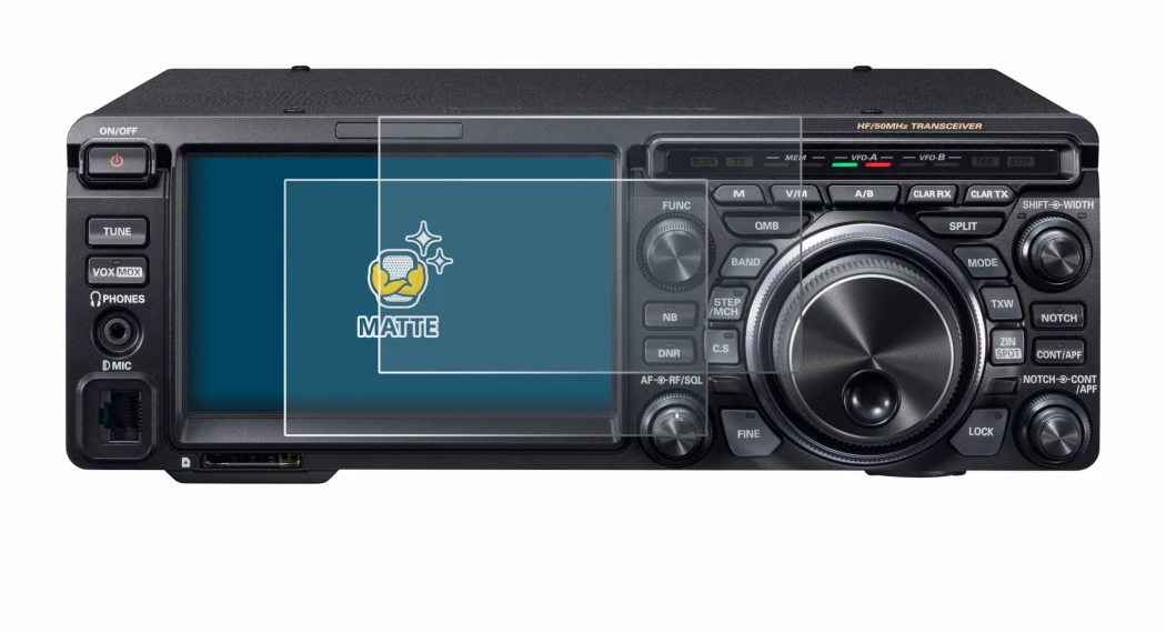 Image de l'appareil Yaesu FT-DX10 avec une grande variété de protections d'écran.