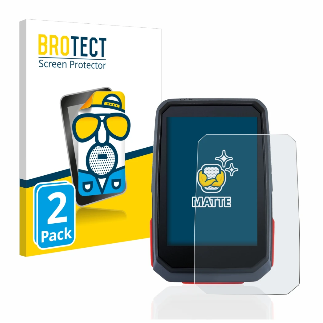 Face avant d’un emballage produit avec le logo de la marque BROTECT. À côté, l’appareil Sigma ROX 4.0 est représenté avec la p