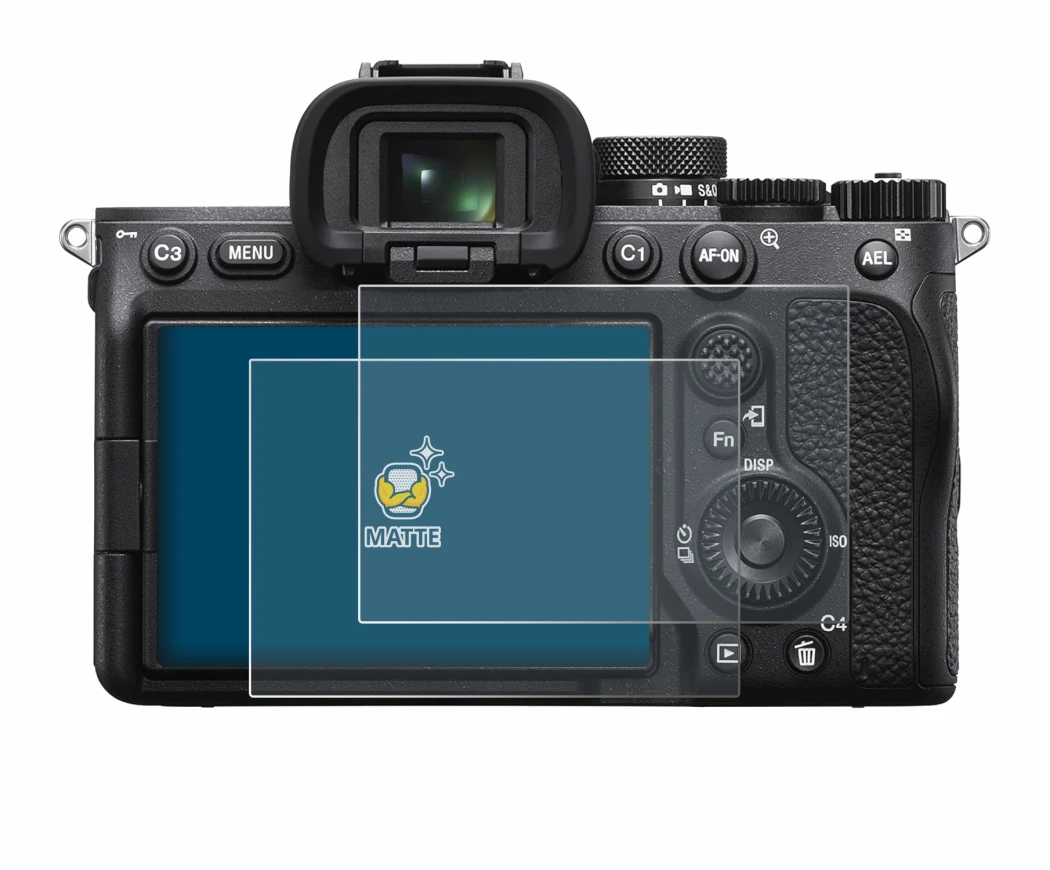 Image de l'appareil Sony Alpha 7 IV avec une grande variété de protections d'écran.