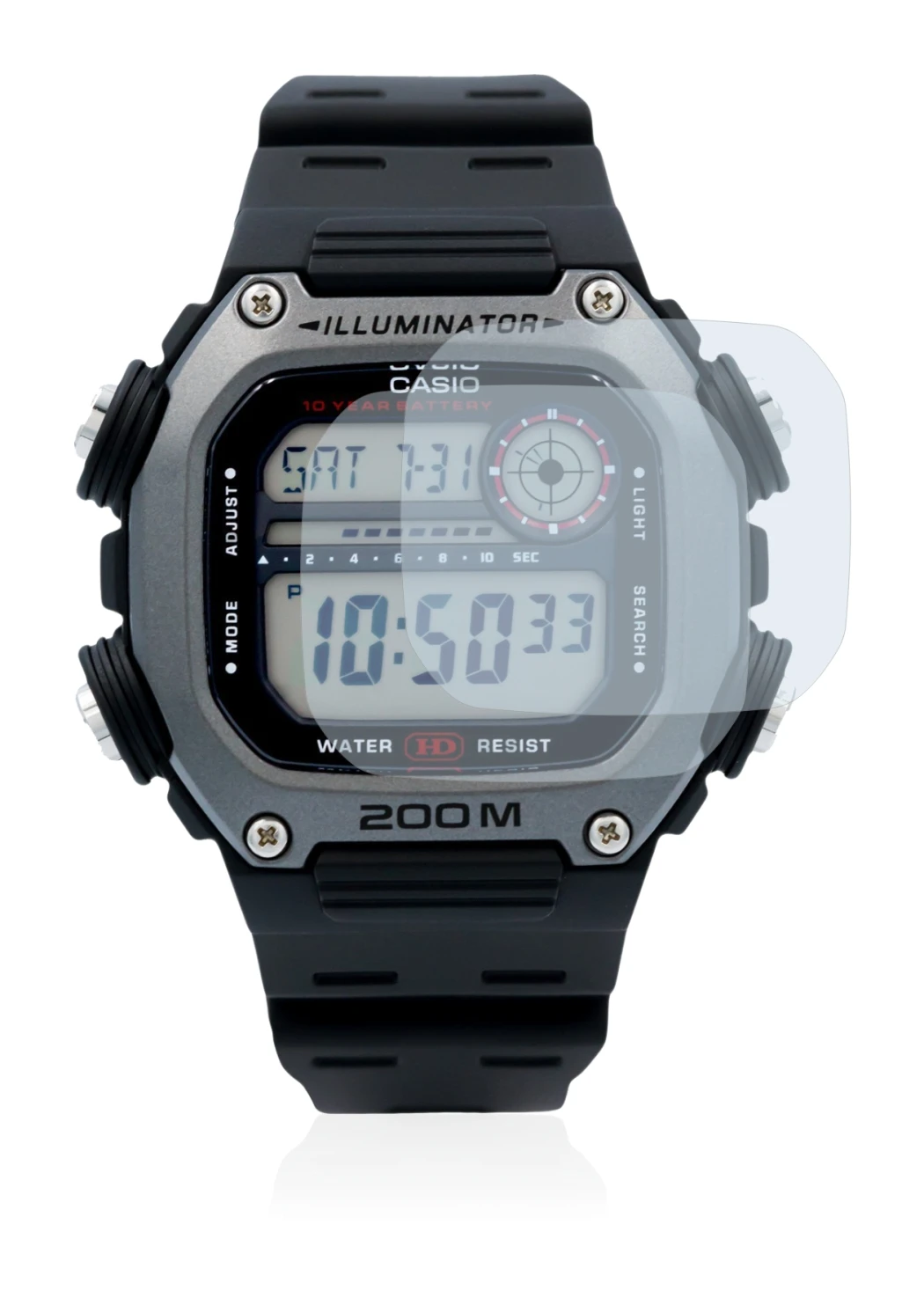 Image de l'appareil Casio DW-291H avec une grande variété de protections d'écran.