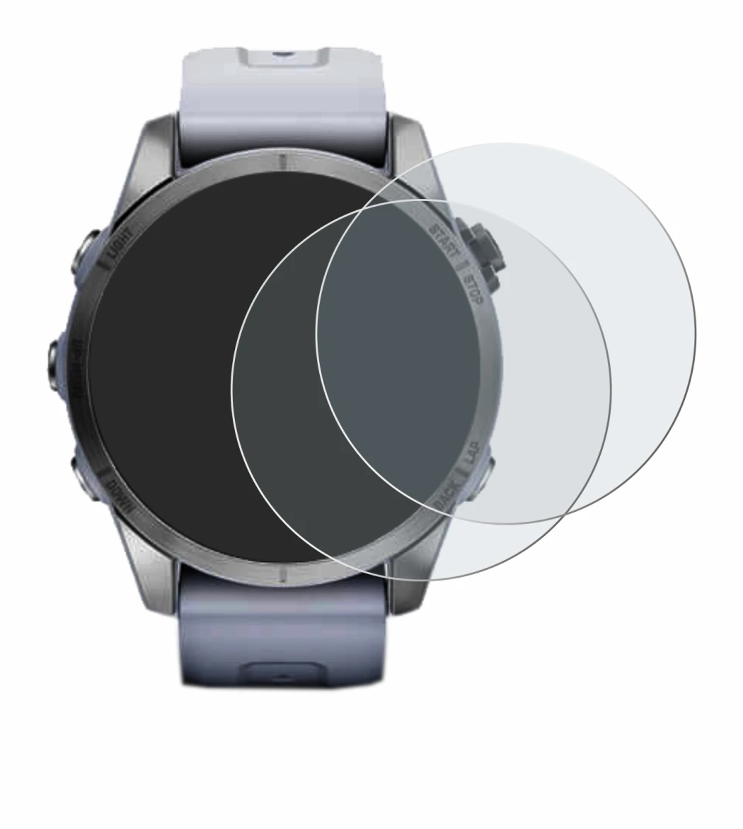 Image de l'appareil Garmin Fenix 7S (42 mm) avec une grande variété de protections d'écran.