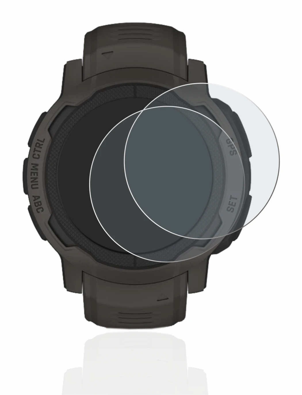 Image de l'appareil Garmin Instinct 2 avec une grande variété de protections d'écran.
