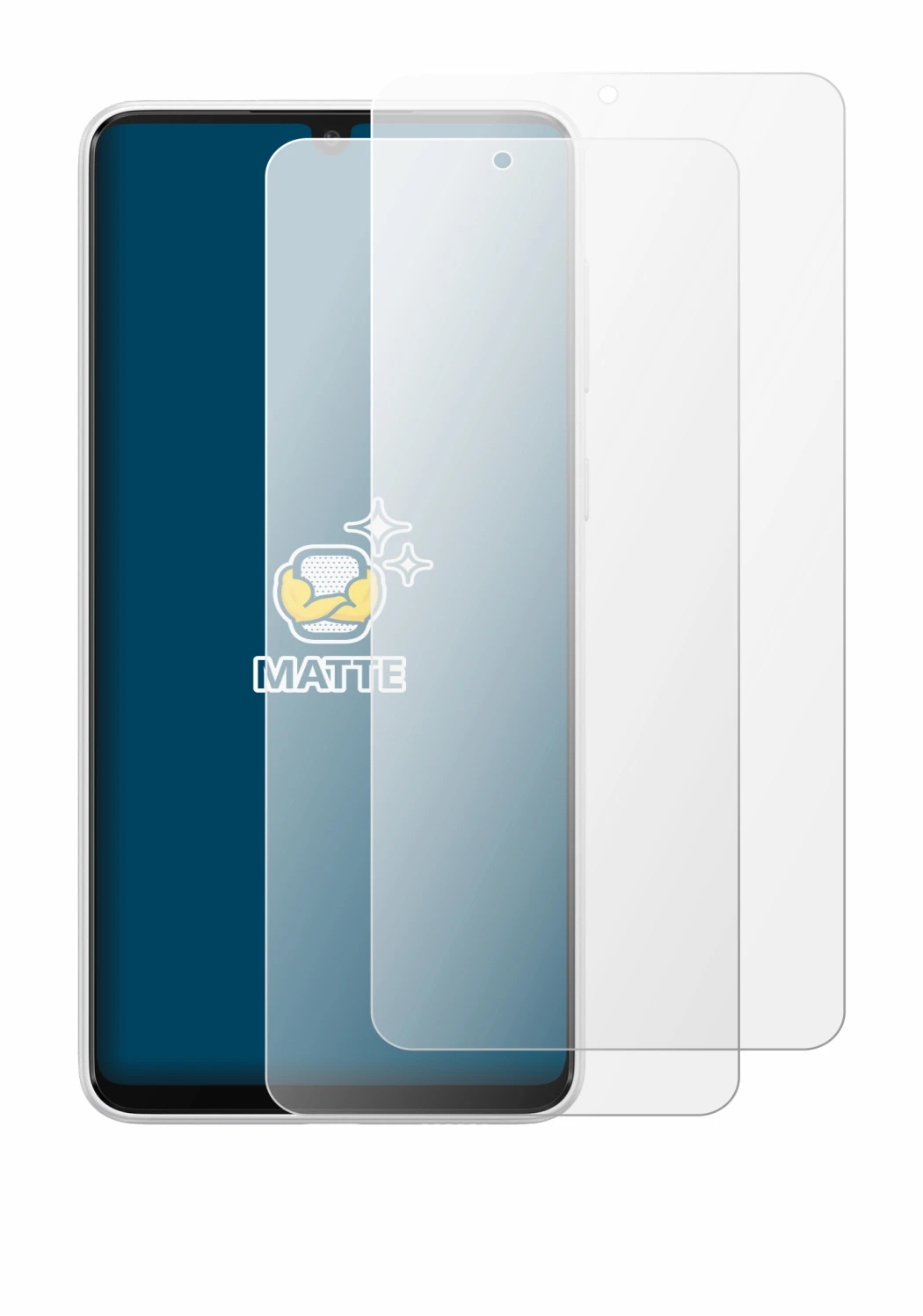 Image de l'appareil Samsung Galaxy A33 5G avec une grande variété de protections d'écran.