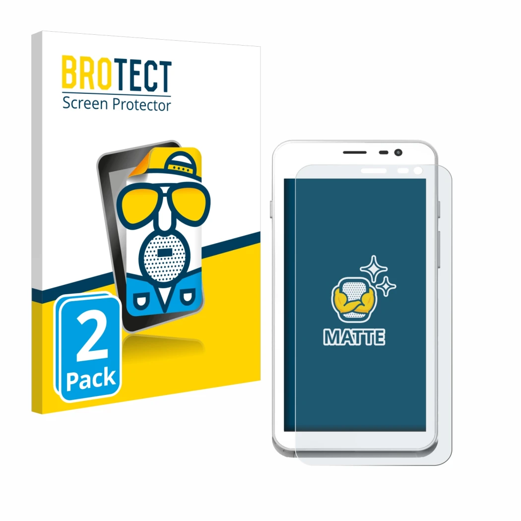 Face avant d’un emballage produit avec le logo de la marque BROTECT. À côté, l’appareil Pax A77 est représenté avec la protect