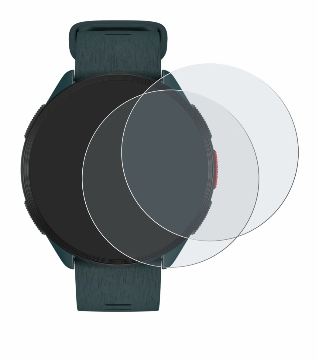 Image de l'appareil Polar Pacer avec une grande variété de protections d'écran.