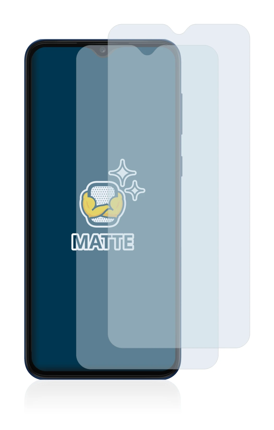Image de l'appareil Samsung Galaxy A03 Core avec une grande variété de protections d'écran.