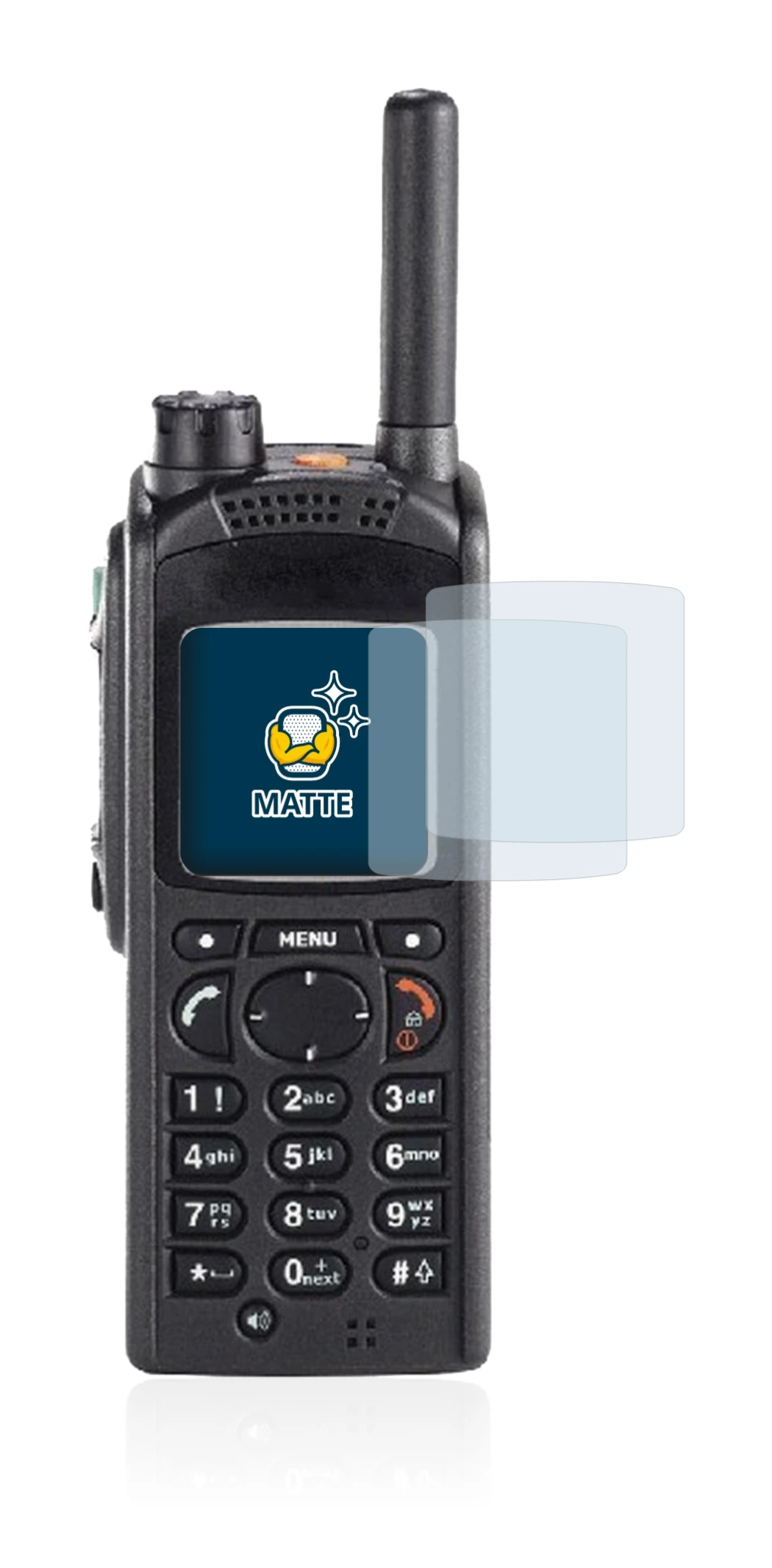 Image de l'appareil Motorola MTP850 avec une grande variété de protections d'écran.