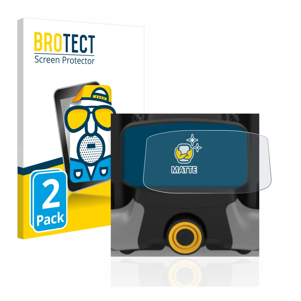 Face avant d’un emballage produit avec le logo de la marque BROTECT. À côté, l’appareil PowaKaddy CT8 est représenté avec la p