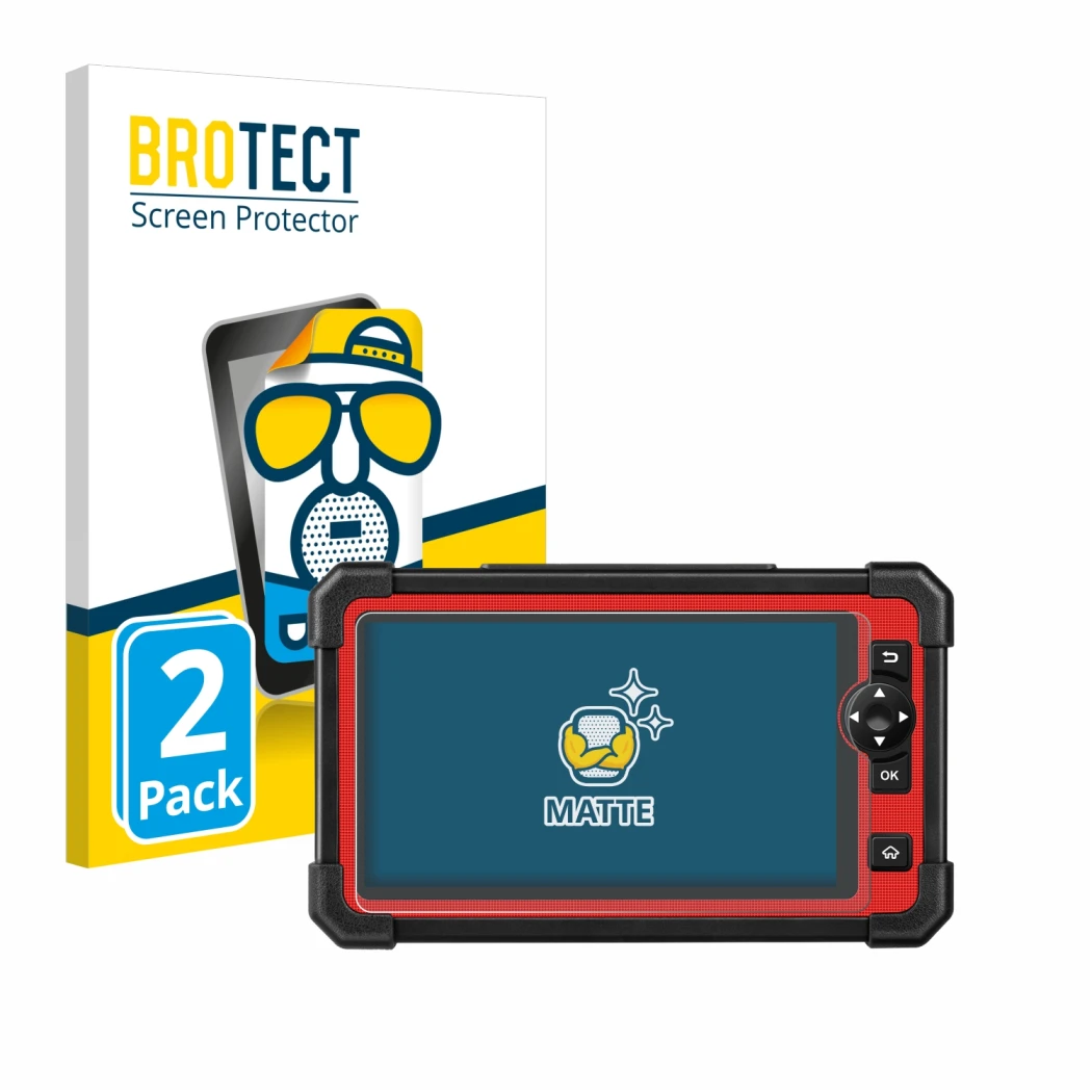 Face avant d’un emballage produit avec le logo de la marque BROTECT. À côté, l’appareil Launch X-431 CRP919E est représenté av