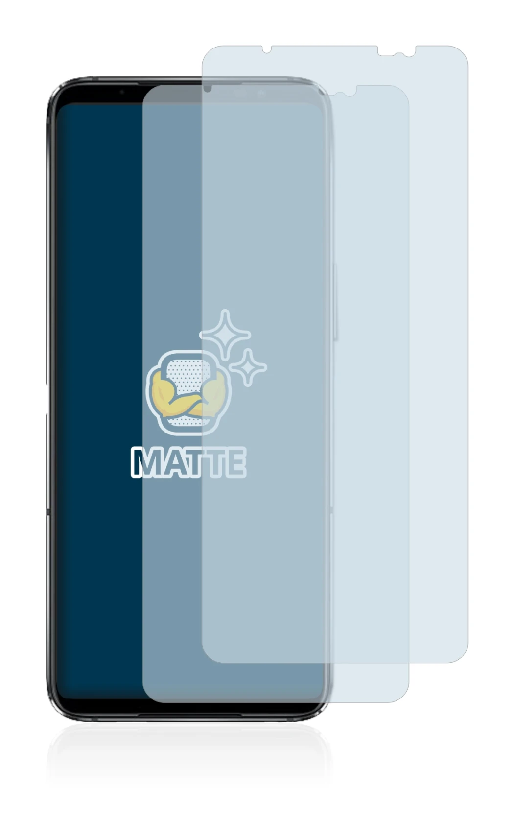 Image de l'appareil ASUS ROG Phone 6D Ultimate avec une grande variété de protections d'écran.