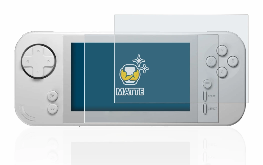 Image de l'appareil Evercade EXP avec une grande variété de protections d'écran.