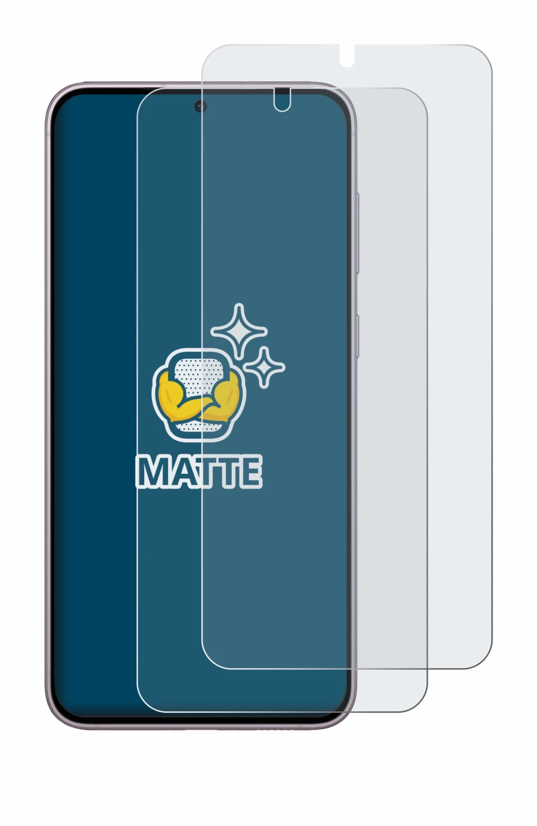 Image de l'appareil Samsung Galaxy S23 Plus avec une grande variété de protections d'écran.