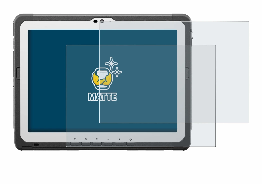 Image de l'appareil Panasonic Toughbook FZ-A3 avec une grande variété de protections d'écran.