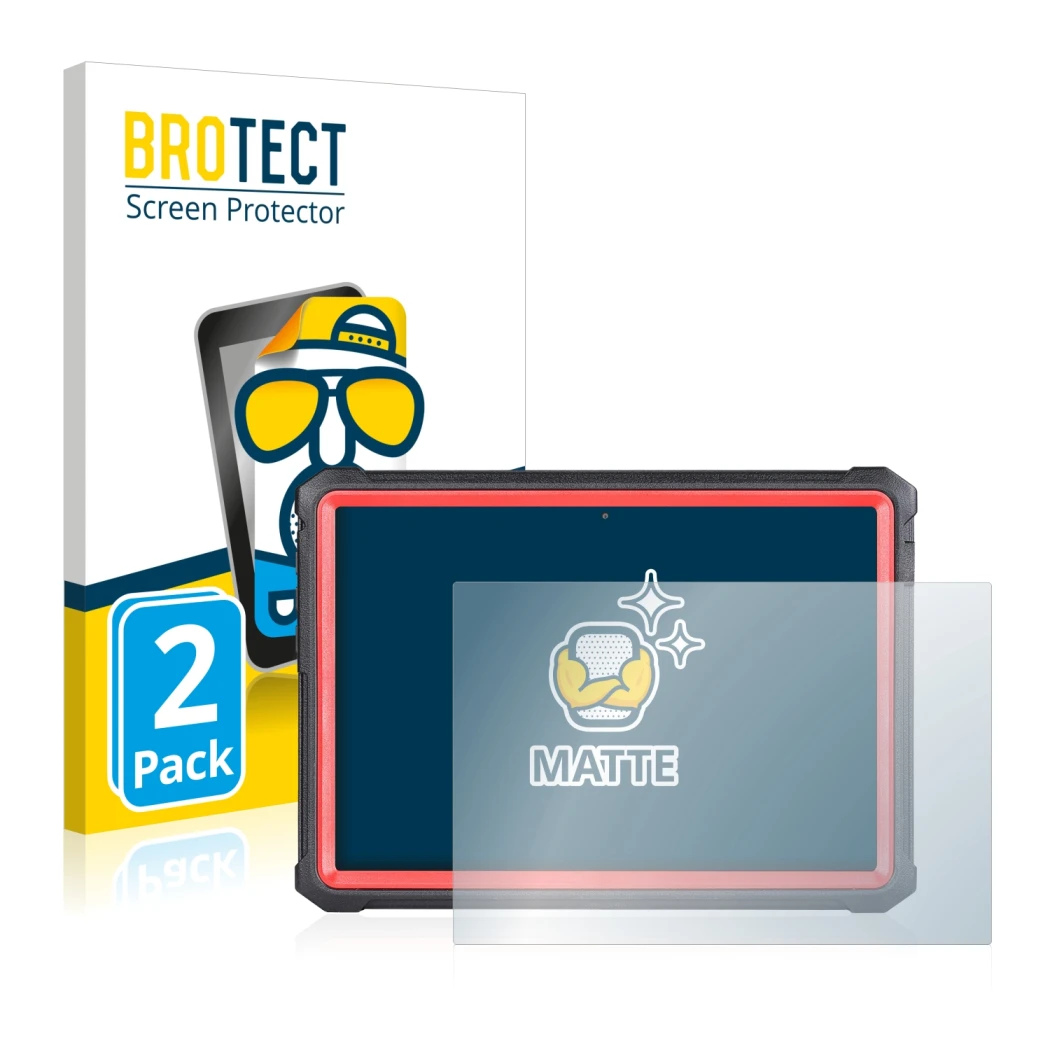 Face avant d’un emballage produit avec le logo de la marque BROTECT. À côté, l’appareil Launch X-431 PRO3S+ V2.0 est représent