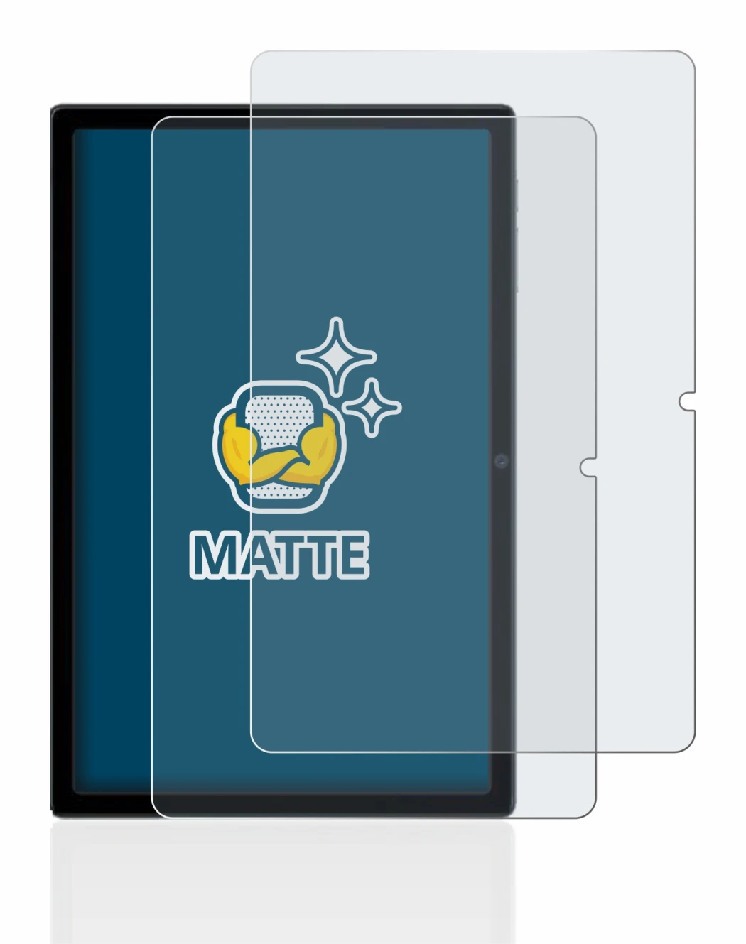 Image de l'appareil Blackview Tab 16 avec une grande variété de protections d'écran.