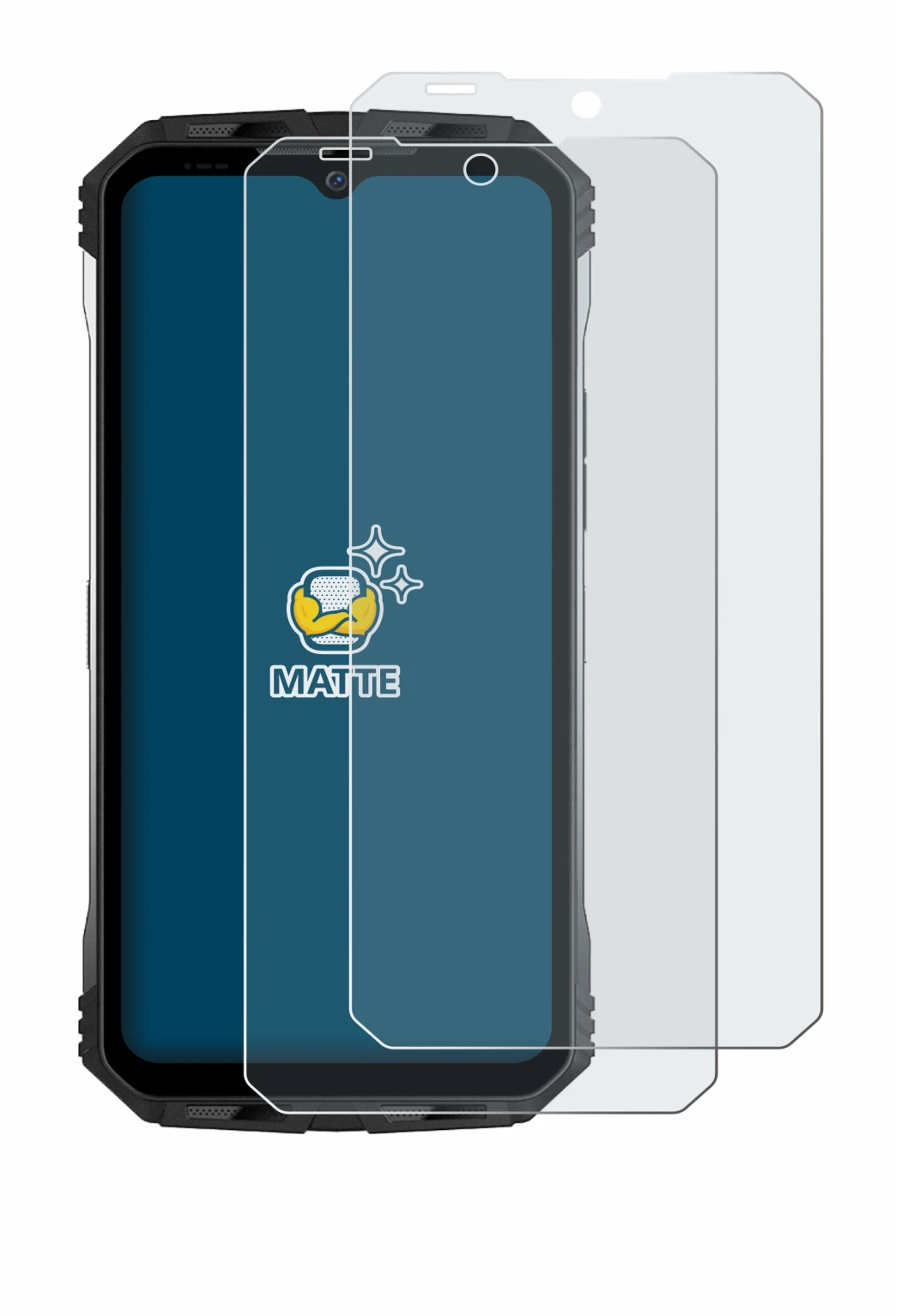 Image de l'appareil Doogee S100 avec une grande variété de protections d'écran.