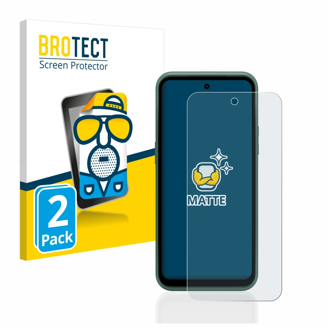 Face avant d’un emballage produit avec le logo de la marque BROTECT. À côté, l’appareil Nokia XR21 est représenté avec la prot