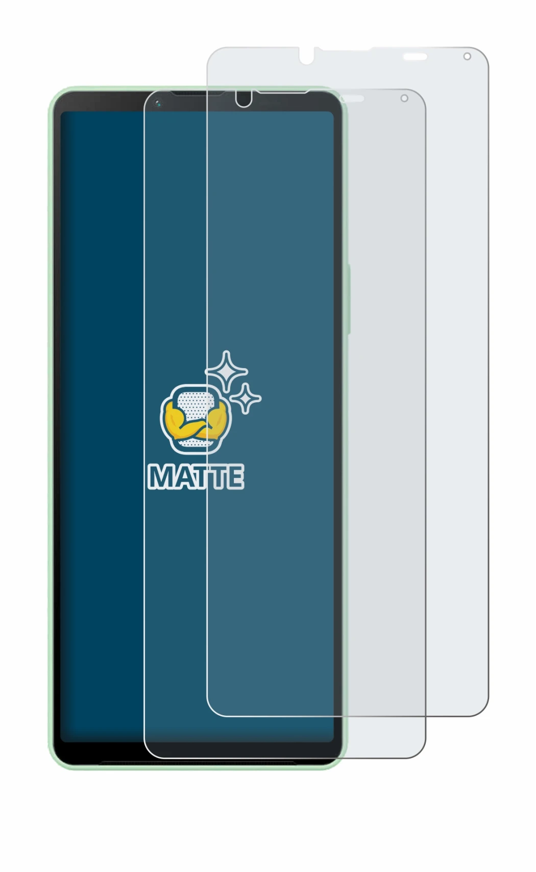 Image de l'appareil Sony Xperia 10 V avec une grande variété de protections d'écran.