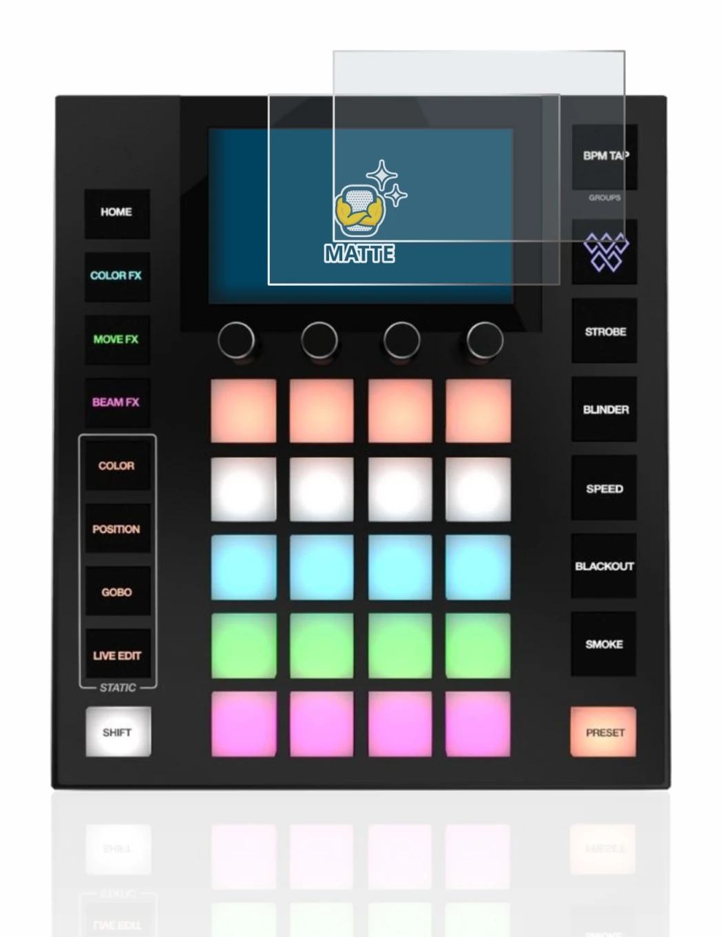 Image de l'appareil Wolfmix W1 avec une grande variété de protections d'écran.