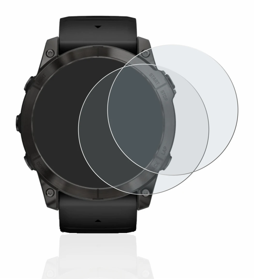 Image de l'appareil Garmin Epix Pro (Gen 2) (51 mm) avec une grande variété de protections d'écran.