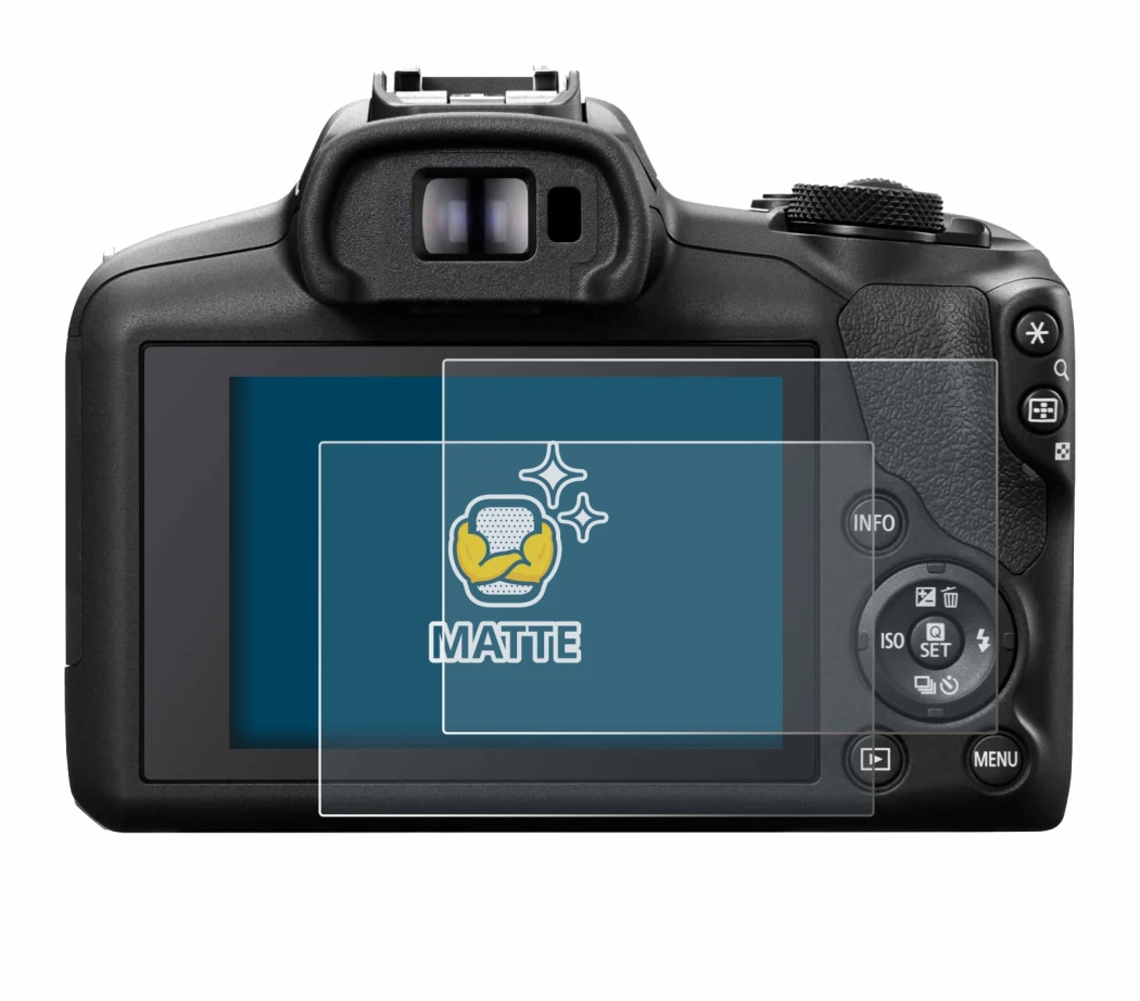 Image de l'appareil Canon EOS R100 avec une grande variété de protections d'écran.