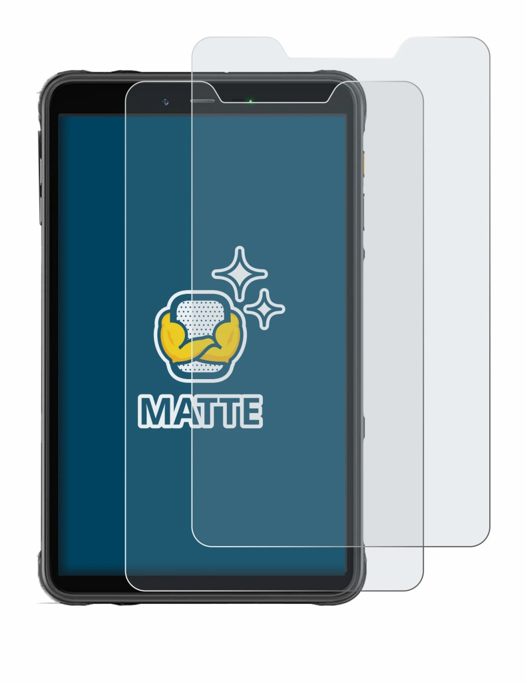Image de l'appareil Ulefone Armor Pad 8 avec une grande variété de protections d'écran.