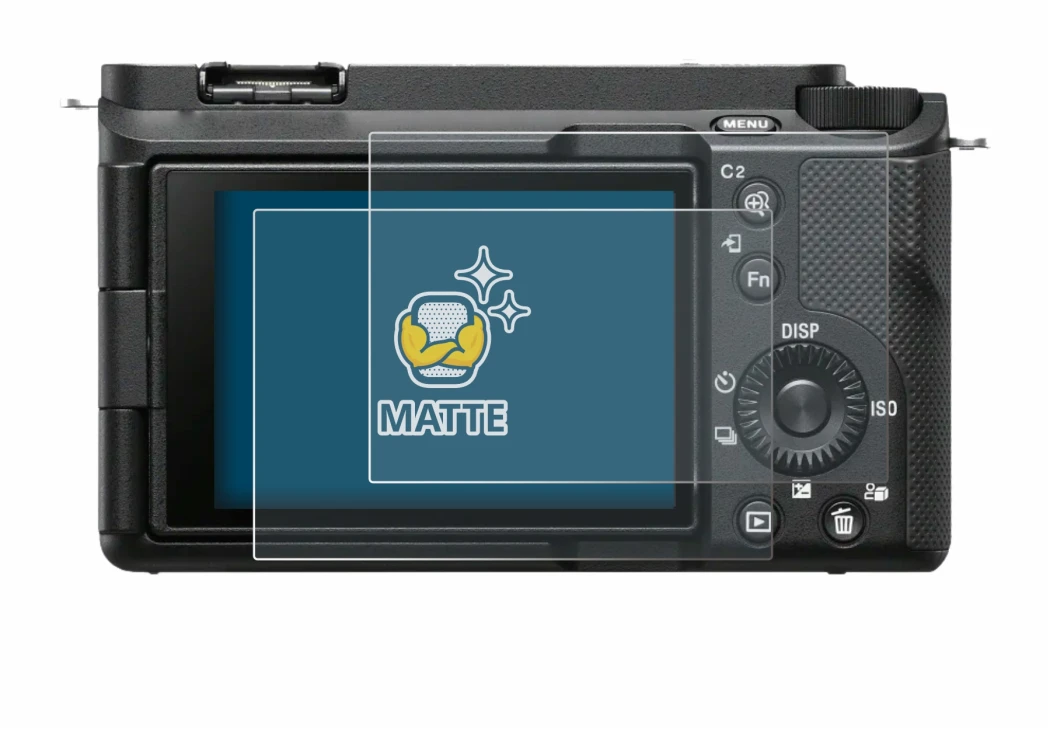 Image de l'appareil Sony Alpha ZV-E1 avec une grande variété de protections d'écran.