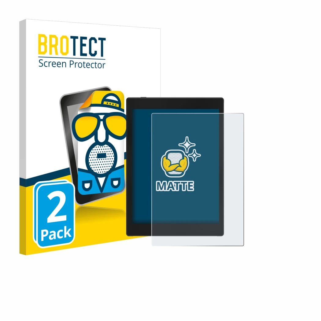 Face avant d’un emballage produit avec le logo de la marque BROTECT. À côté, l’appareil Boox Tab Mini C est représenté avec la