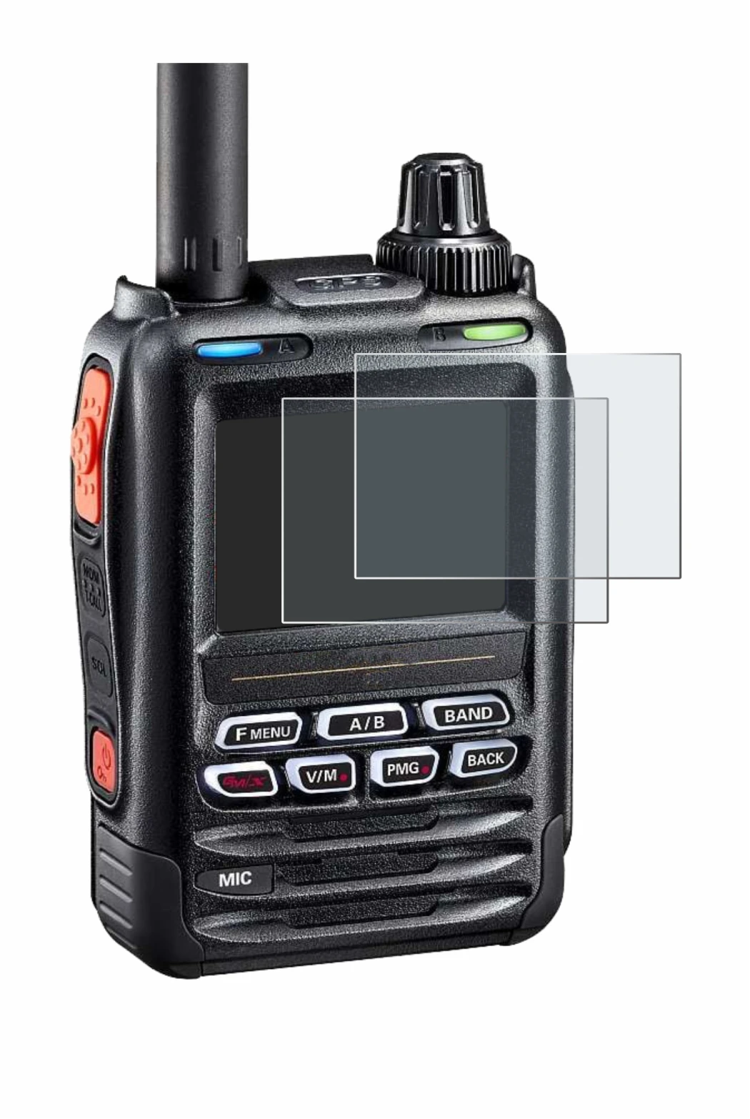 Image de l'appareil Yaesu FT-5DE/DR avec une grande variété de protections d'écran.