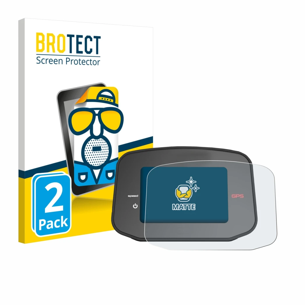 Face avant d’un emballage produit avec le logo de la marque BROTECT. À côté, l’appareil PowaKaddy CT8 GPS est représenté avec 
