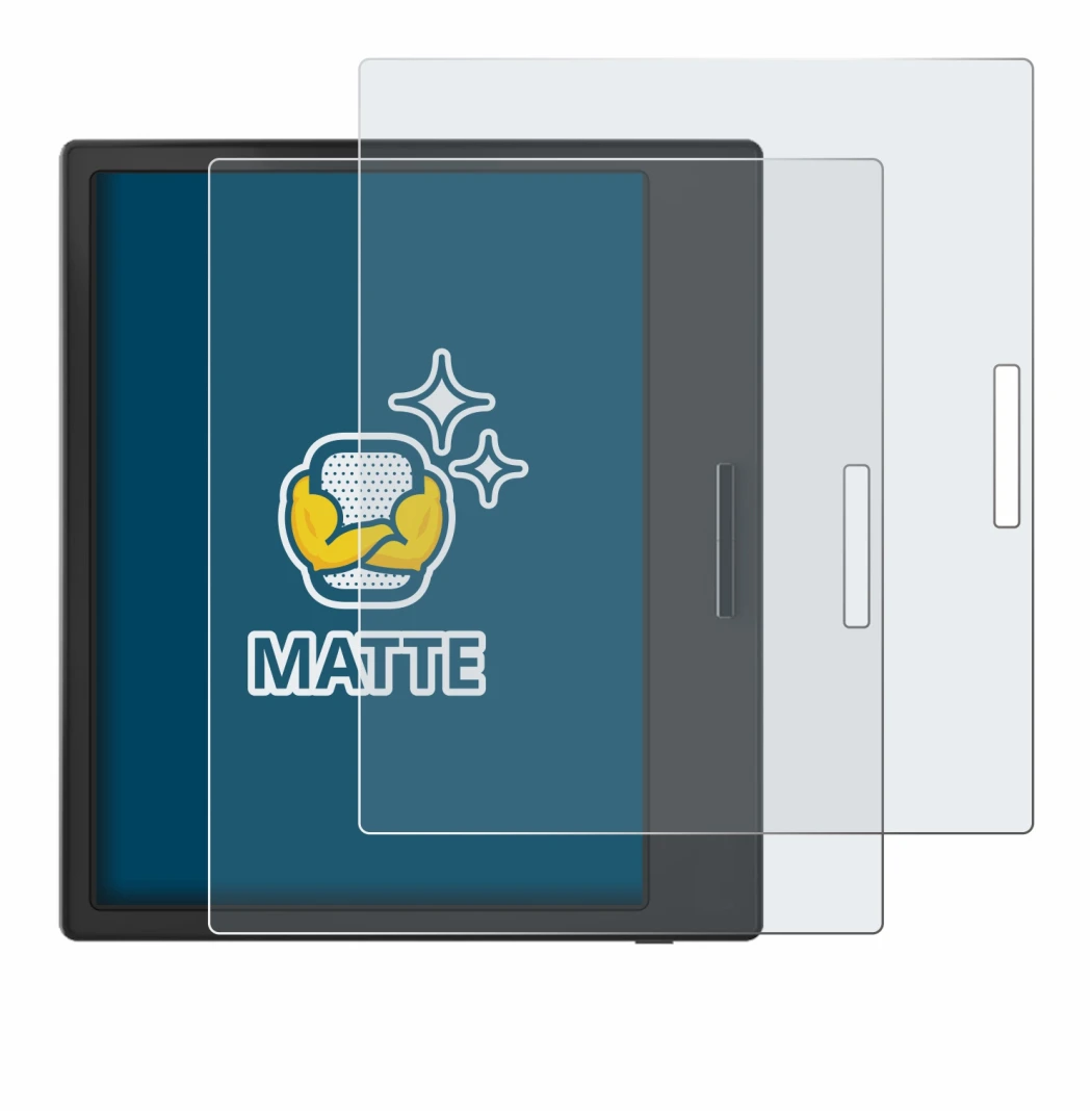 Image de l'appareil Boox Page avec une grande variété de protections d'écran.