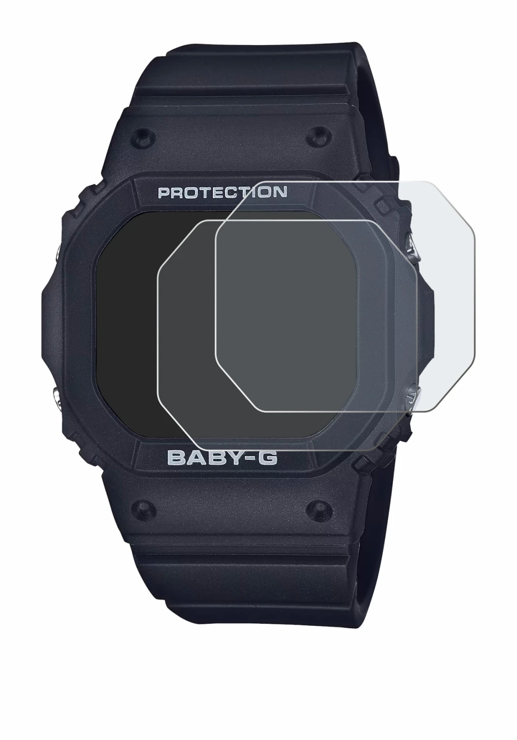 Image de l'appareil Casio Baby-G BGD-565 avec une grande variété de protections d'écran.