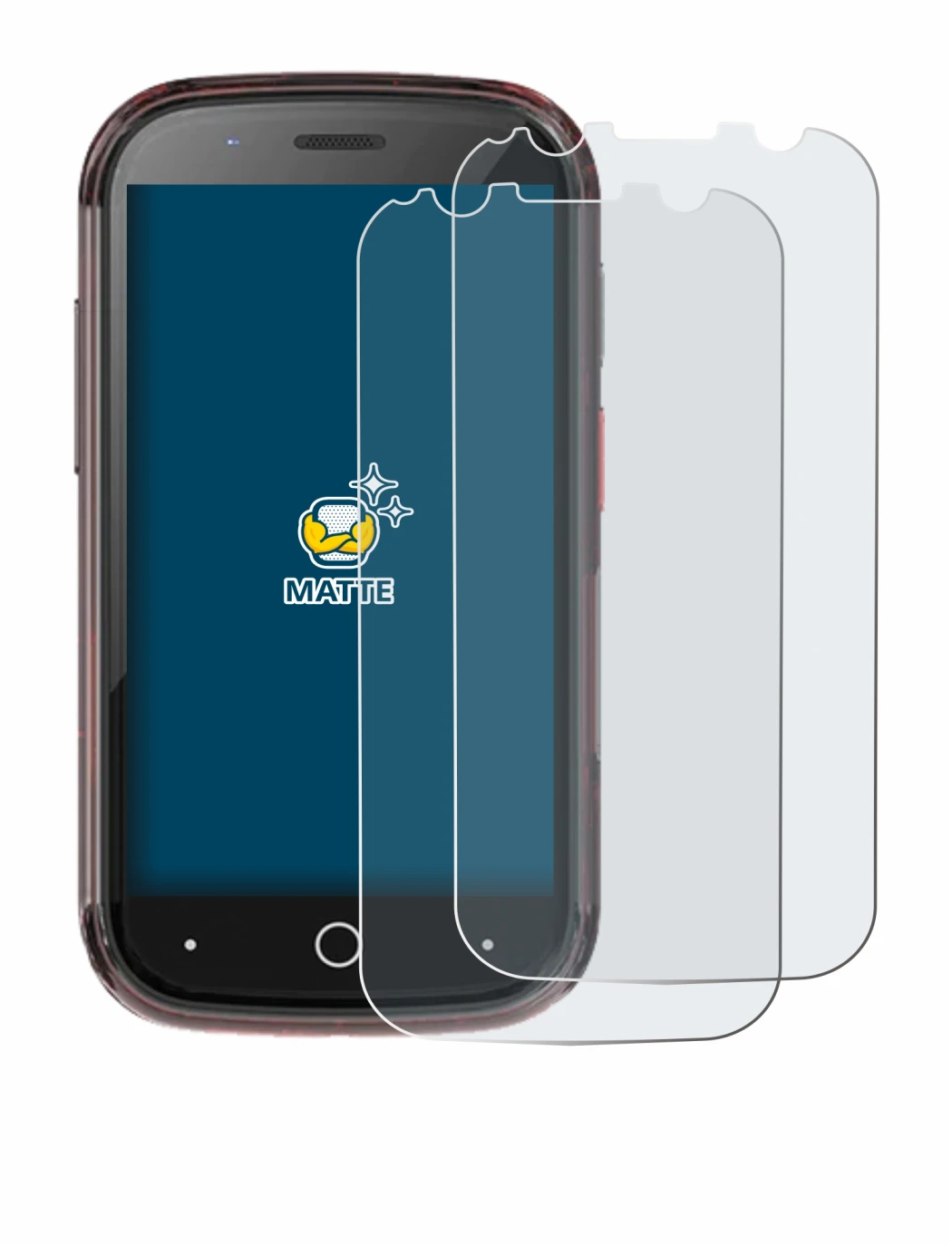 Image de l'appareil Unihertz Jelly Star avec une grande variété de protections d'écran.