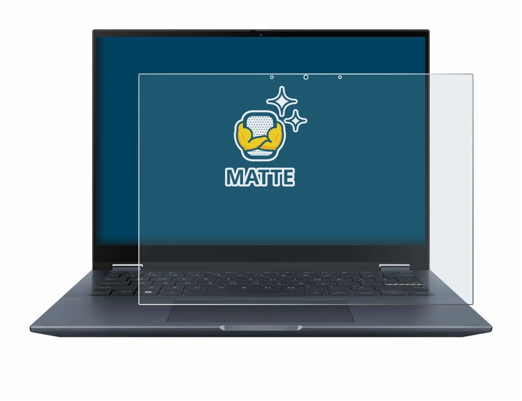 Image de l'appareil ASUS Vivobook S 14 Flip TP3402 avec une grande variété de protections d'écran.