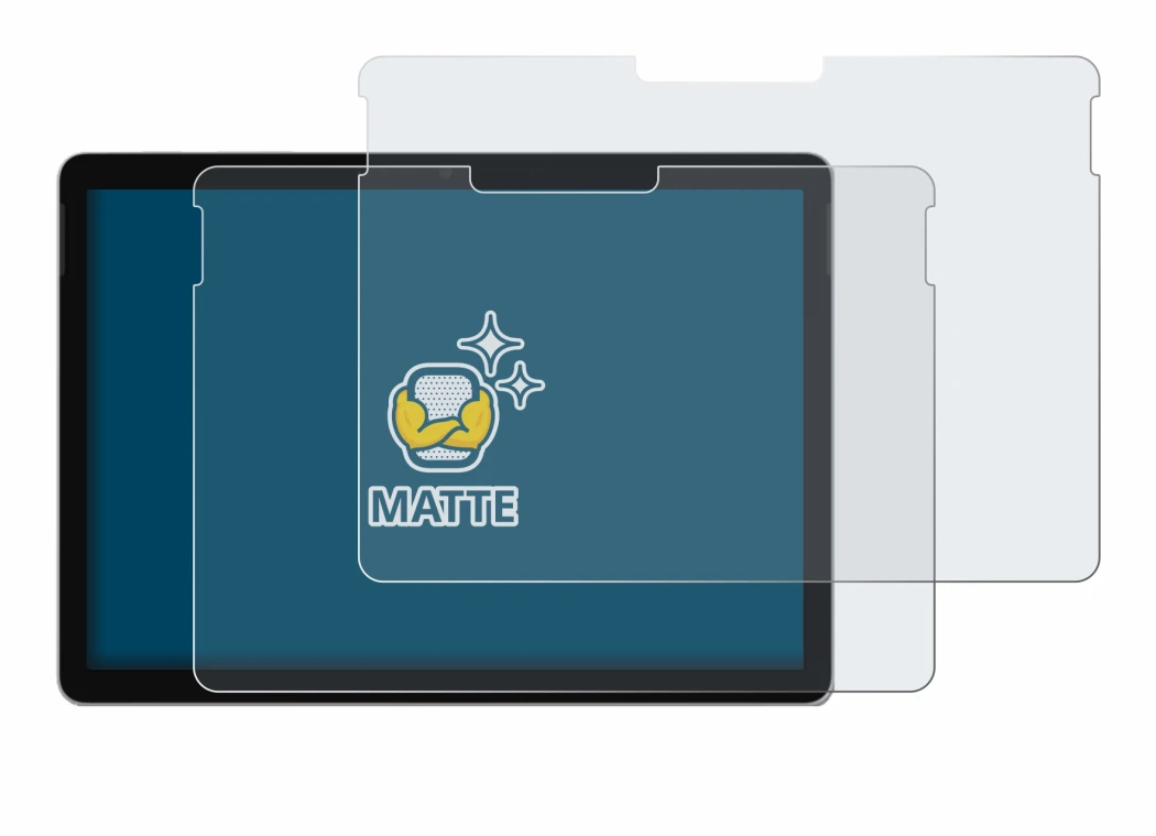 Image de l'appareil Microsoft Surface Go 4 avec une grande variété de protections d'écran.