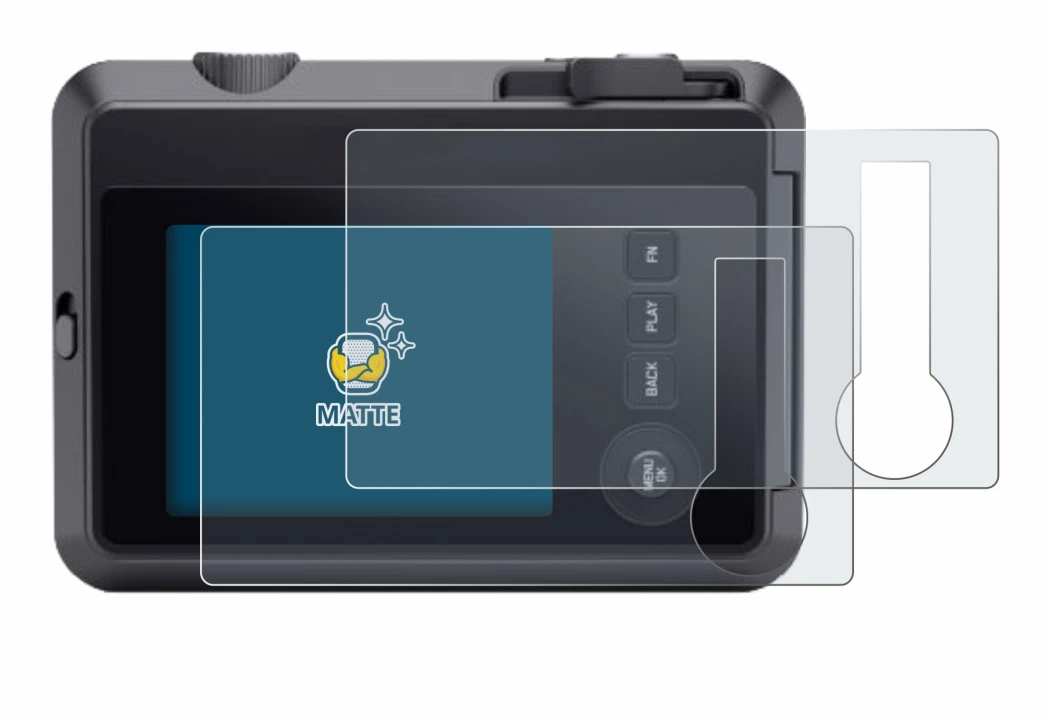 Image de l'appareil Leica SOFORT 2 avec une grande variété de protections d'écran.
