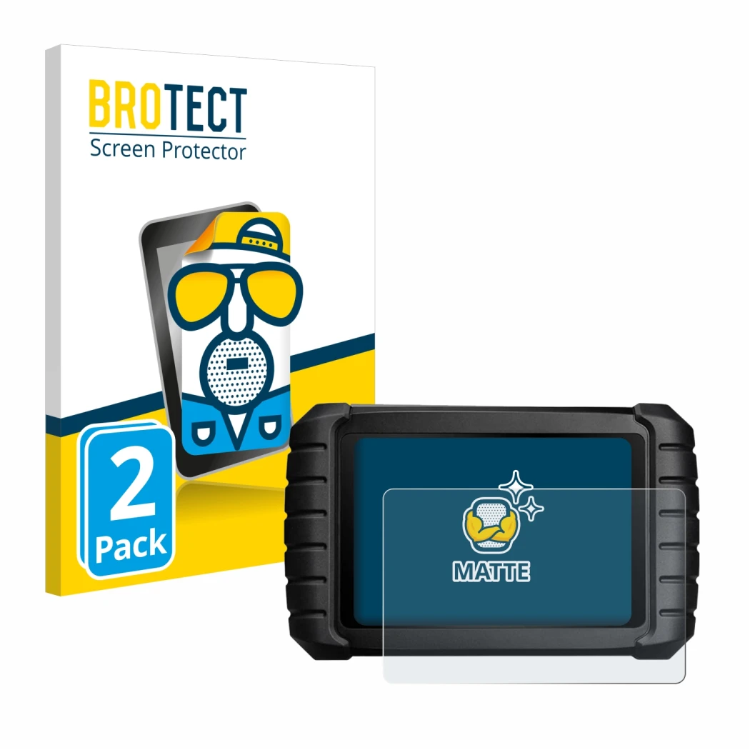 Face avant d’un emballage produit avec le logo de la marque BROTECT. À côté, l’appareil iCarsoft CR Max est représenté avec la