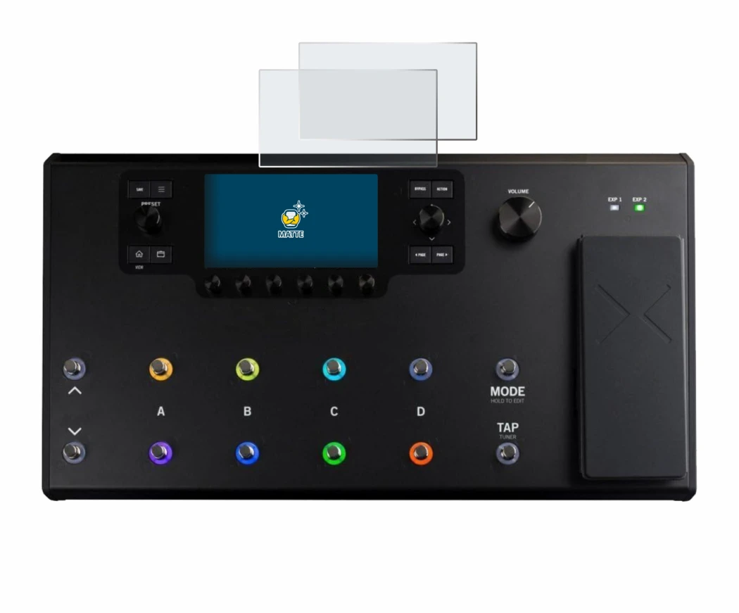 Image de l'appareil Line 6 Helix LT avec une grande variété de protections d'écran.